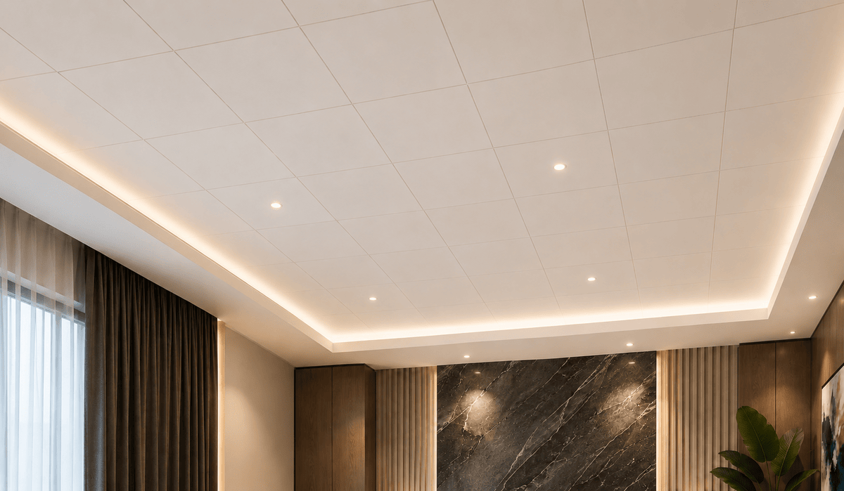 ceiling tile in office